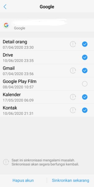 Matikan Sinkronisasi Matikan Sinkronisasi