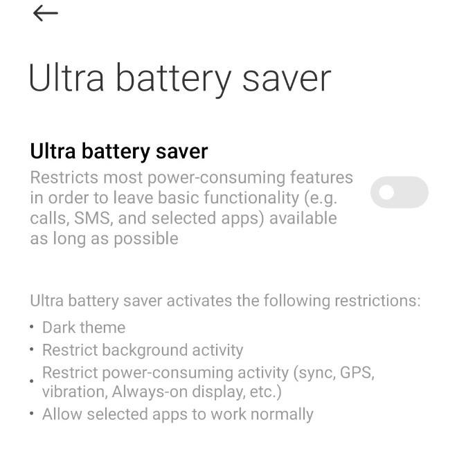 Mengaktifkan Penghemat Baterai Ultra Mengaktifkan Penghemat Baterai Ultra